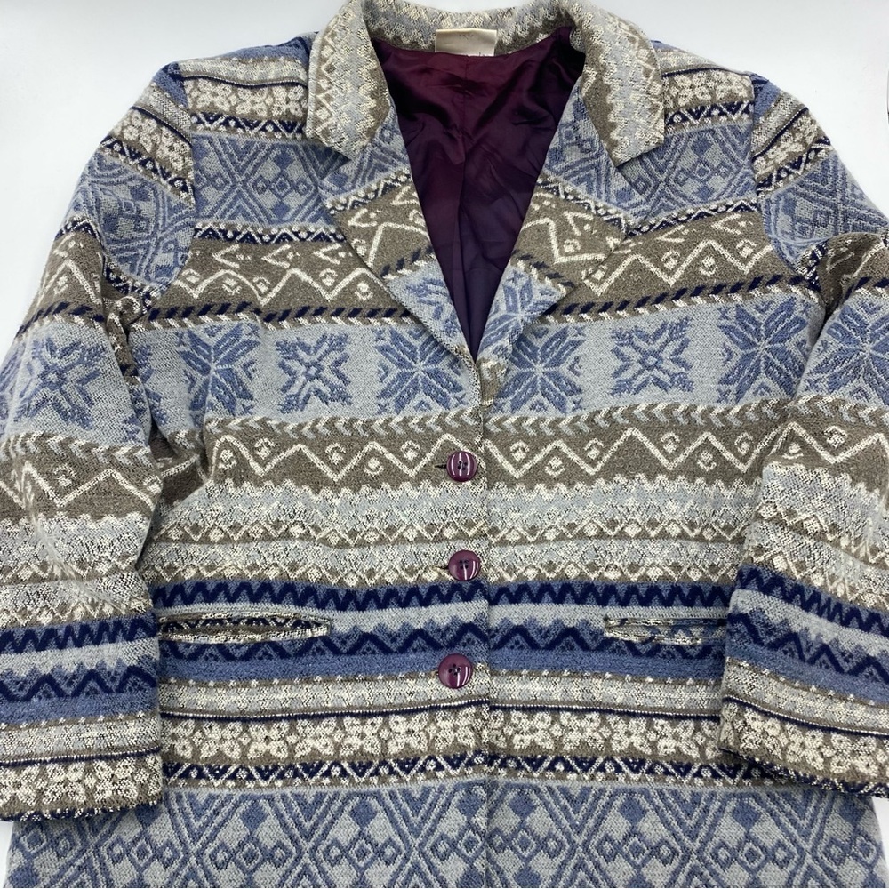 Van Heusen Women’s Vintage Blazer‎ Cottagecore Aztec NorthWest Print Large